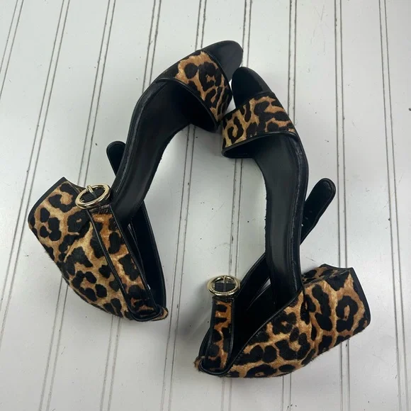 Michael Kors Leopard Print Lena Flex Mid Sandals Block Heels Women’s Size 9.5M - Picture 9 of 11